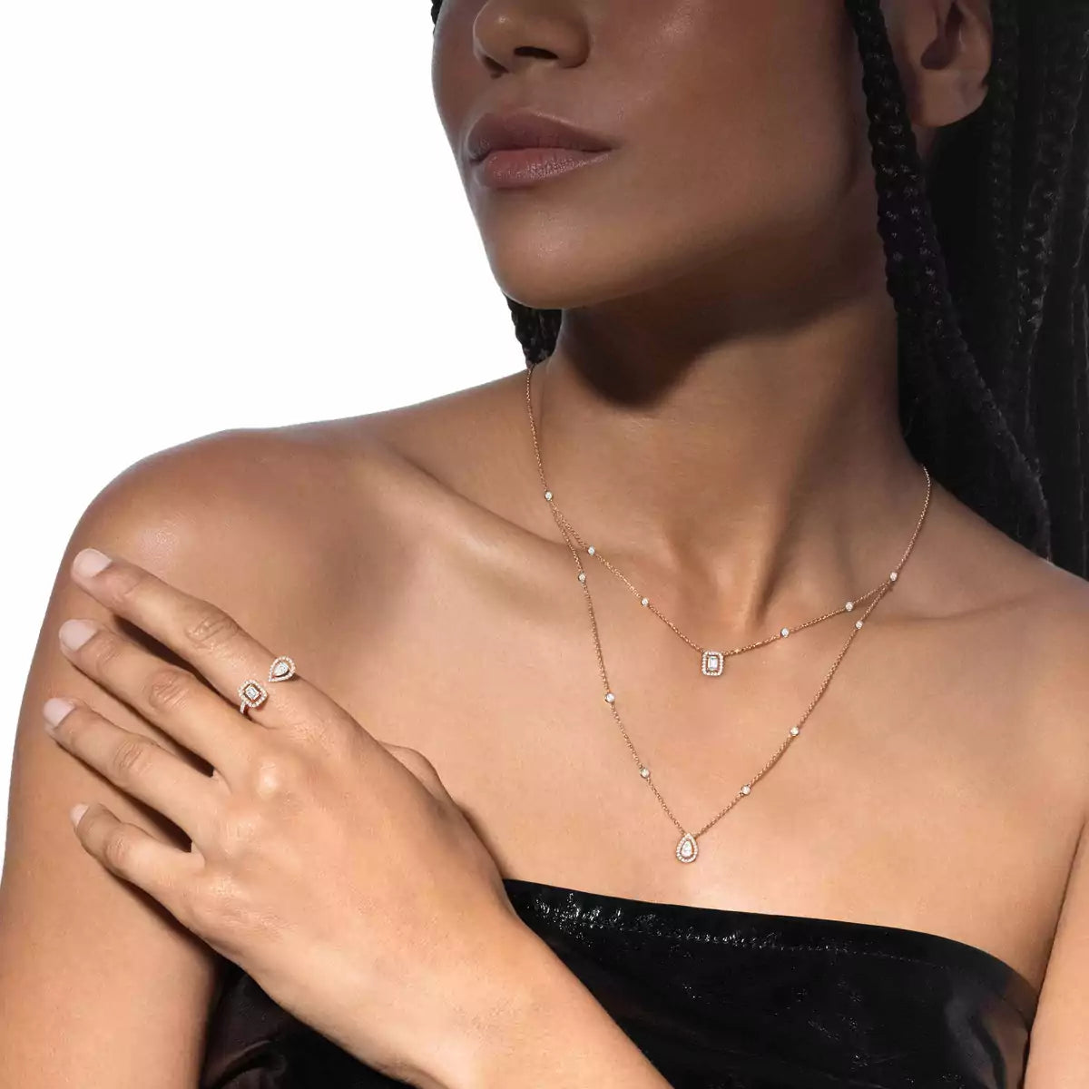 [Glow Muse]Diamond Necklace My Twin 2 Rows