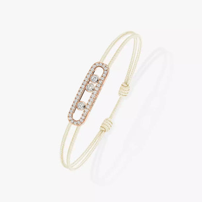 [Glow Muse]Messika Care(s) pink cord pavé bracelet
