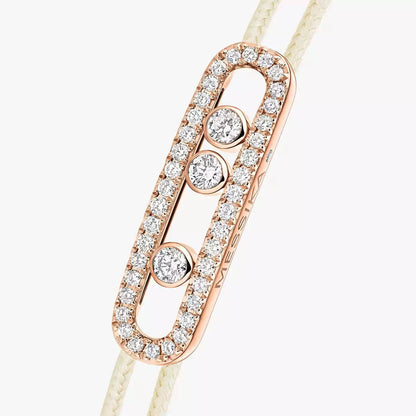 [Glow Muse]Messika Care(s) pink cord pavé bracelet