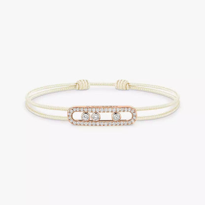 [Glow Muse]Messika Care(s) pink cord pavé bracelet