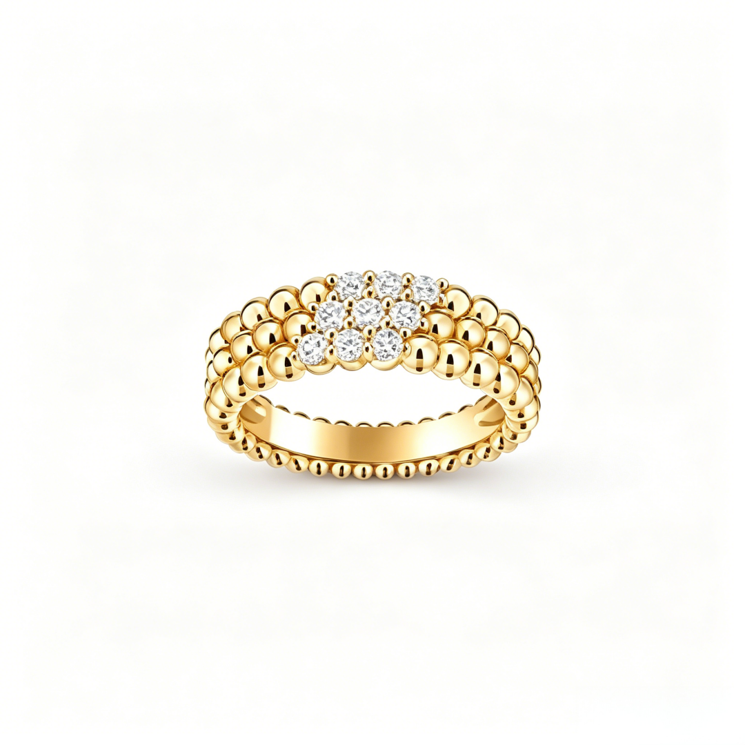[Glow Muse] THREE-ROW DIAMOND RING