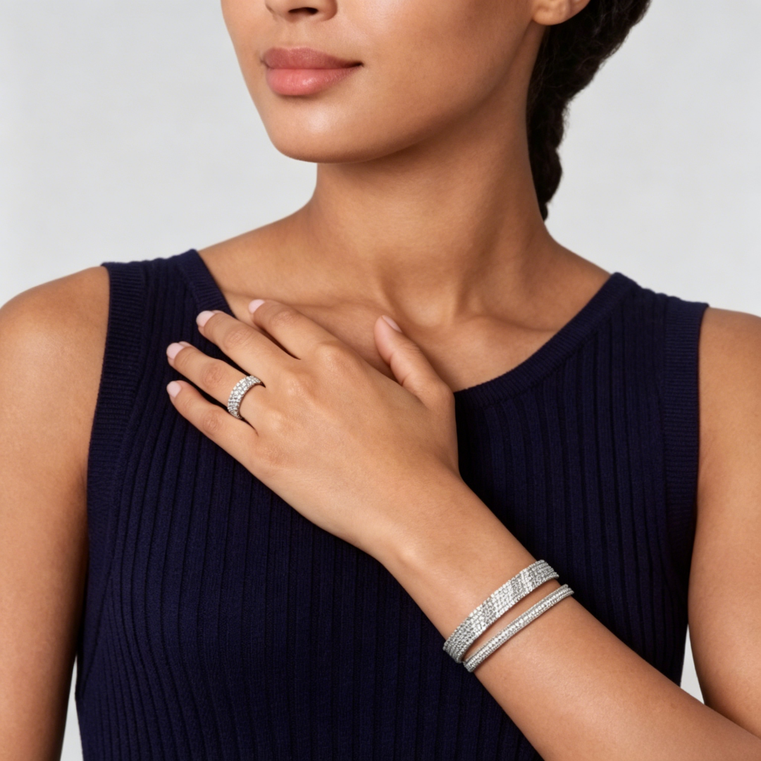 [Glow Muse] THREE-ROW DIAMOND RING