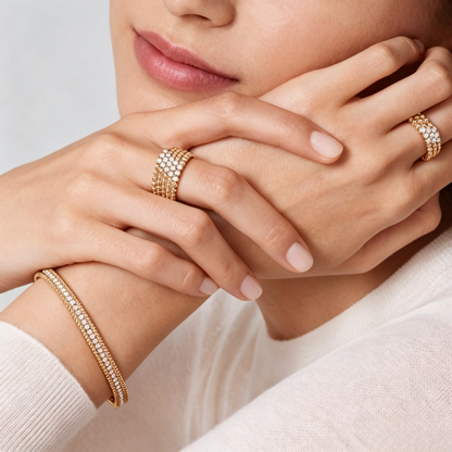 [Glow Muse] THREE-ROW DIAMOND RING