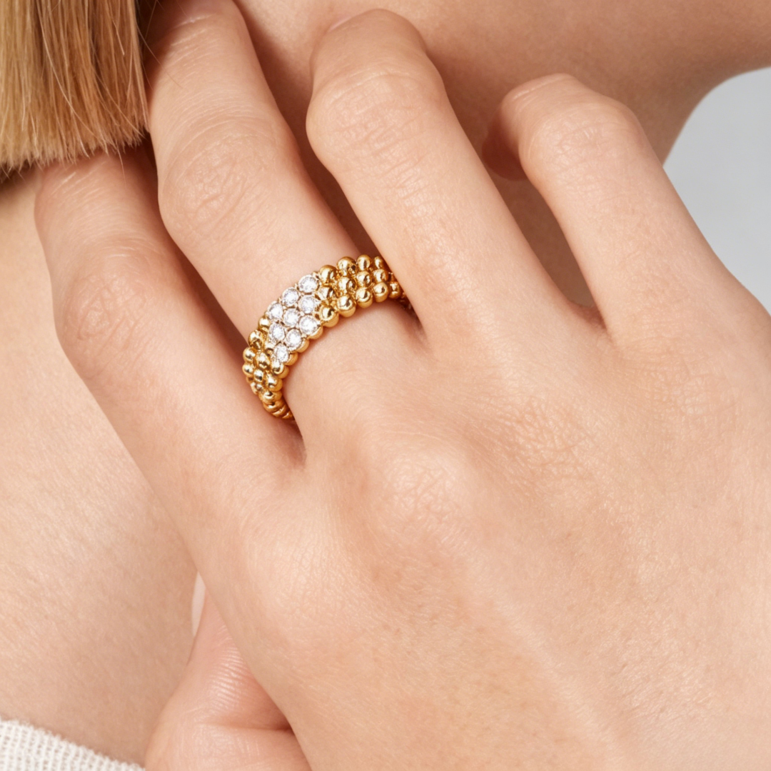 [Glow Muse] THREE-ROW DIAMOND RING