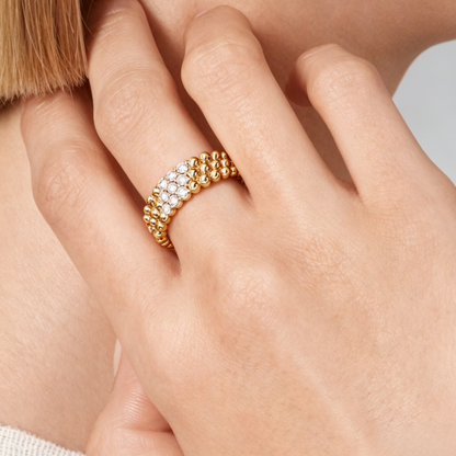 [Glow Muse] THREE-ROW DIAMOND RING