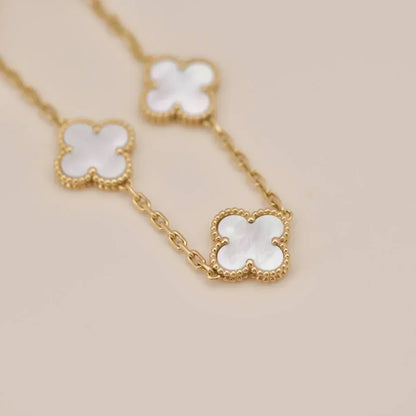 [⭐Glow Muse]CLOVER WHITE PEARL MOP 5 MOTIF BRACELET COLLECTION