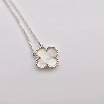 [Glow Muse]CLOVER  15MM WHITE MOTHER-OF-PEARL SILVER