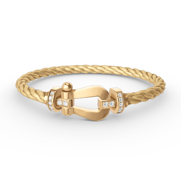 [Glow Muse]FORCE LARGE HORSESHOE HALF DIAMOND BRACELET GOLD