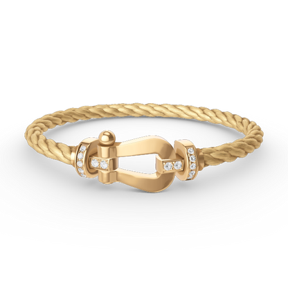 [Glow Muse]FORCE LARGE HORSESHOE HALF DIAMOND BRACELET GOLD