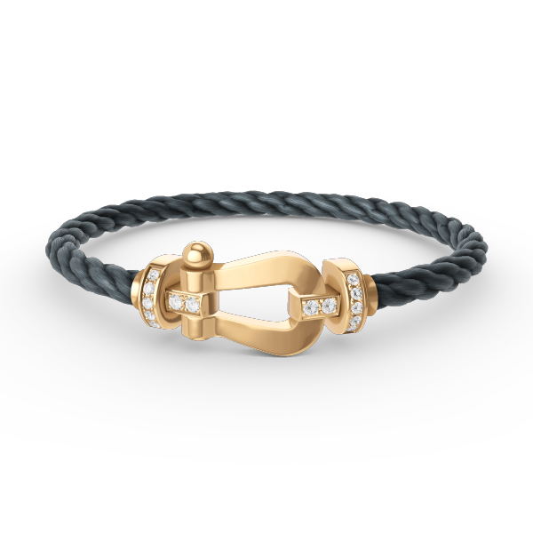 [Glow Muse]FORCE LARGE HORSESHOE HALF DIAMOND BRACELET GOLD