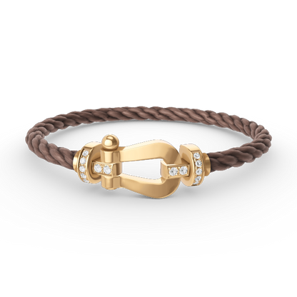 [Glow Muse]FORCE LARGE HORSESHOE HALF DIAMOND BRACELET GOLD