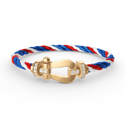 [Glow Muse]FORCE LARGE HORSESHOE HALF DIAMOND BRACELET GOLD