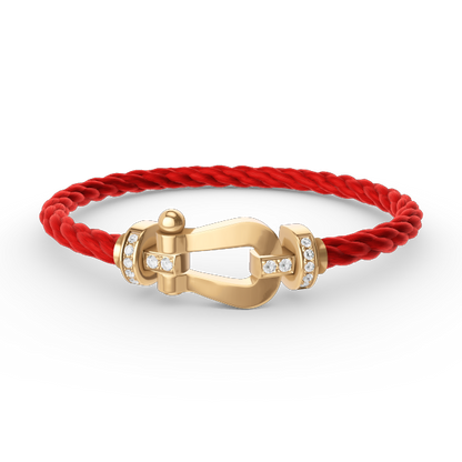 [Glow Muse]FORCE LARGE HORSESHOE HALF DIAMOND BRACELET GOLD