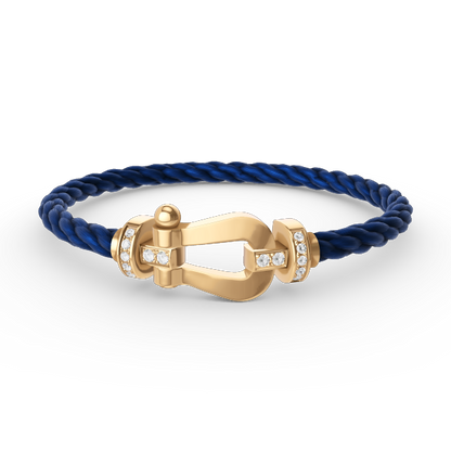 [Glow Muse]FORCE LARGE HORSESHOE HALF DIAMOND BRACELET GOLD
