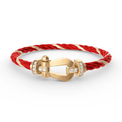 [Glow Muse]FORCE LARGE HORSESHOE HALF DIAMOND BRACELET GOLD