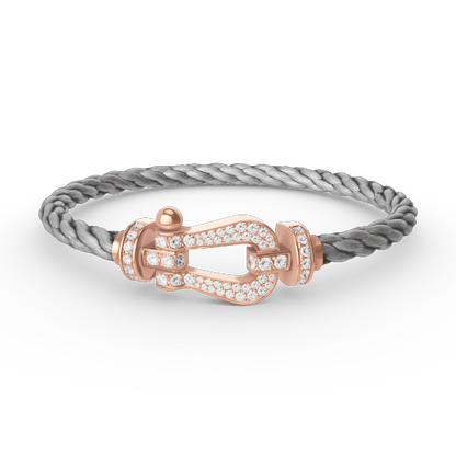 [Glow Muse]FORCE LARGE HORSESHOE FULL DIAMOND BRACELET ROSE GOLD