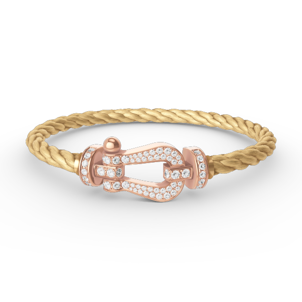 [Glow Muse]FORCE LARGE HORSESHOE FULL DIAMOND BRACELET ROSE GOLD