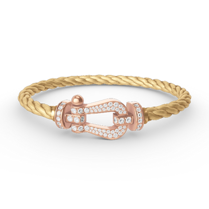 [Glow Muse]FORCE LARGE HORSESHOE FULL DIAMOND BRACELET ROSE GOLD