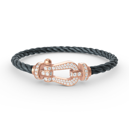 [Glow Muse]FORCE LARGE HORSESHOE FULL DIAMOND BRACELET ROSE GOLD