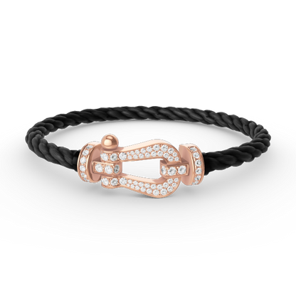 [Glow Muse]FORCE LARGE HORSESHOE FULL DIAMOND BRACELET ROSE GOLD