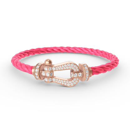 [Glow Muse]FORCE LARGE HORSESHOE FULL DIAMOND BRACELET ROSE GOLD