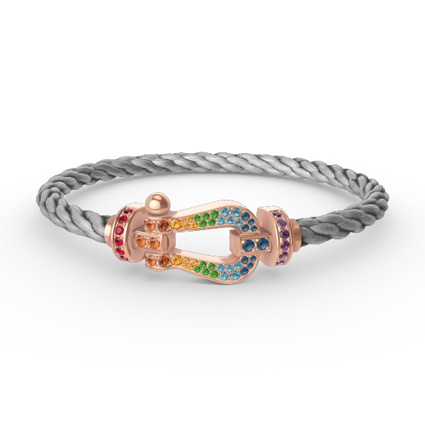 [Glow Muse]FORCE LARGE HORSESHOE  COLORED DIAMOND BRACELET ROSE GOLD