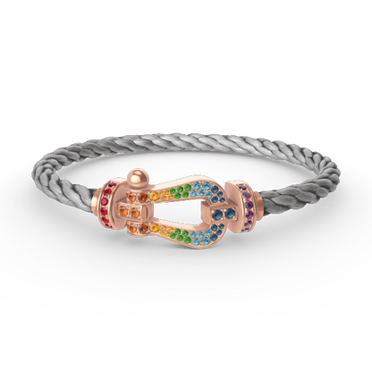 [Glow Muse]FORCE LARGE HORSESHOE  COLORED DIAMOND BRACELET ROSE GOLD