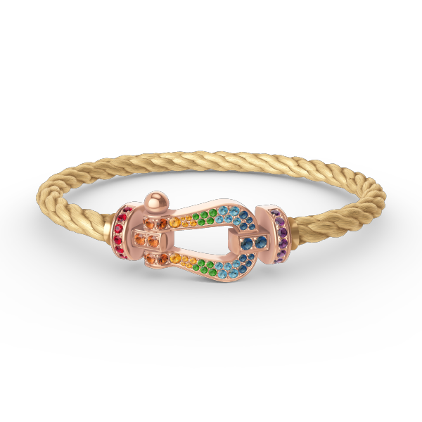 [Glow Muse]FORCE LARGE HORSESHOE  COLORED DIAMOND BRACELET ROSE GOLD