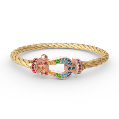 [Glow Muse]FORCE LARGE HORSESHOE  COLORED DIAMOND BRACELET ROSE GOLD