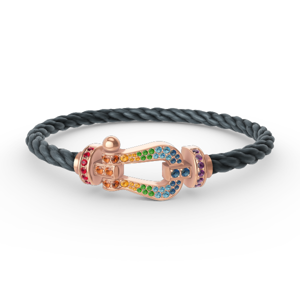 [Glow Muse]FORCE LARGE HORSESHOE  COLORED DIAMOND BRACELET ROSE GOLD