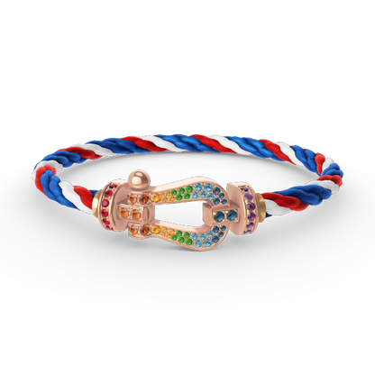 [Glow Muse]FORCE LARGE HORSESHOE  COLORED DIAMOND BRACELET ROSE GOLD