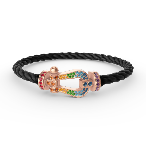 [Glow Muse]FORCE LARGE HORSESHOE  COLORED DIAMOND BRACELET ROSE GOLD