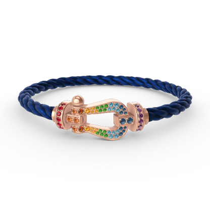 [Glow Muse]FORCE LARGE HORSESHOE  COLORED DIAMOND BRACELET ROSE GOLD