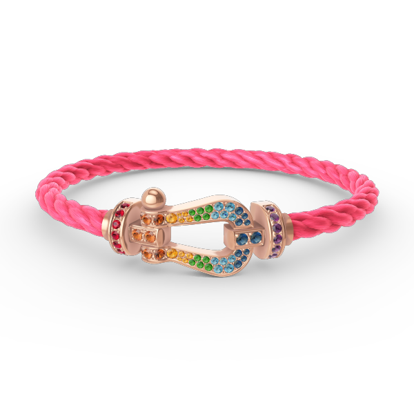 [Glow Muse]FORCE LARGE HORSESHOE  COLORED DIAMOND BRACELET ROSE GOLD