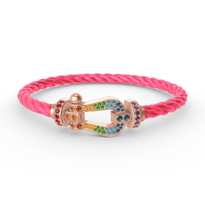 [Glow Muse]FORCE LARGE HORSESHOE  COLORED DIAMOND BRACELET ROSE GOLD