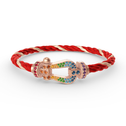 [Glow Muse]FORCE LARGE HORSESHOE  COLORED DIAMOND BRACELET ROSE GOLD