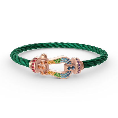 [Glow Muse]FORCE LARGE HORSESHOE  COLORED DIAMOND BRACELET ROSE GOLD
