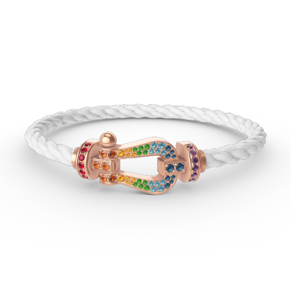 [Glow Muse]FORCE LARGE HORSESHOE  COLORED DIAMOND BRACELET ROSE GOLD
