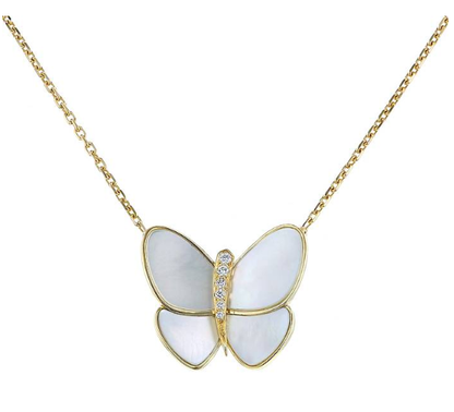 [Glow Muse]BUTTERFLY GOLD MOP DIAMOND NECKLACE