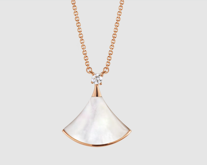 [Glow Muse]DREAM NECKLACE WHITE MOP PINK GOLD 1 DIAMOND