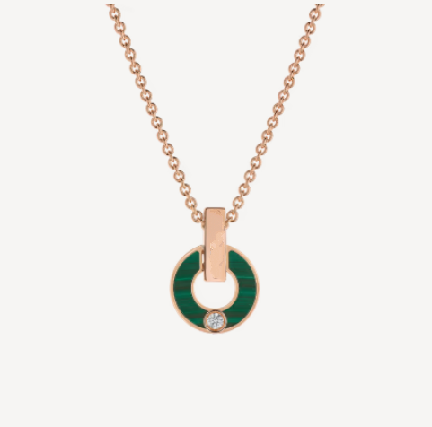 [Glow Muse]GARI NECKLACE PINK GOLD MALACHITE
