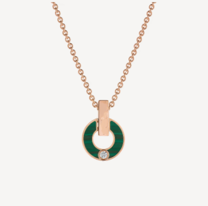 [Glow Muse]GARI NECKLACE PINK GOLD MALACHITE