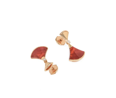 [Glow Muse]DREAM Carnelian PINK GOLD EARRINGS