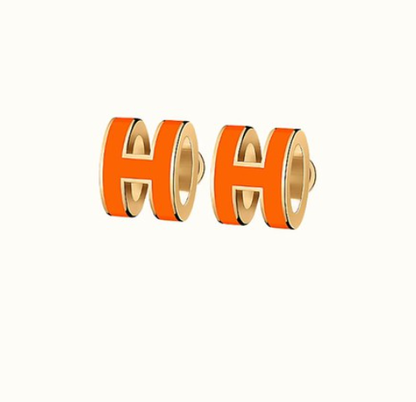 [Glow Muse]MINI POP H EARRINGS ORANGE