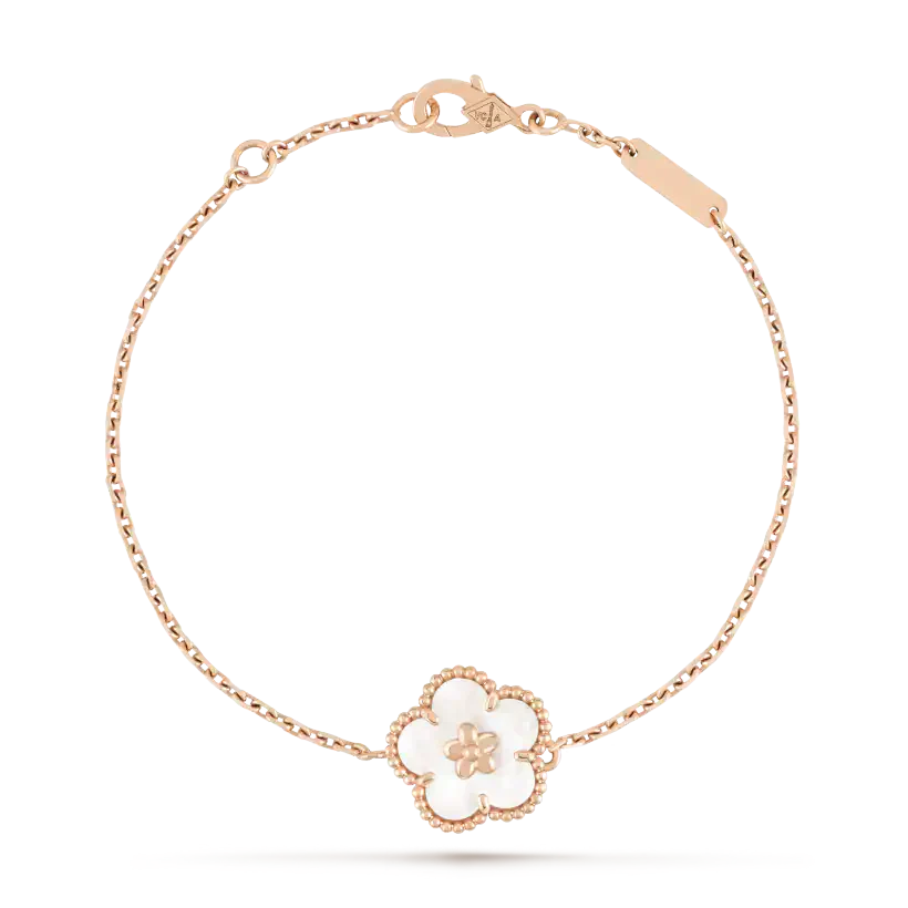 [Glow Muse]LUCKY WHITE MOP PLUM BLOSSOM  BRACELET