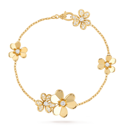 [Glow Muse]FRIVOLE GOLD 5 FLOWERS BRACELET