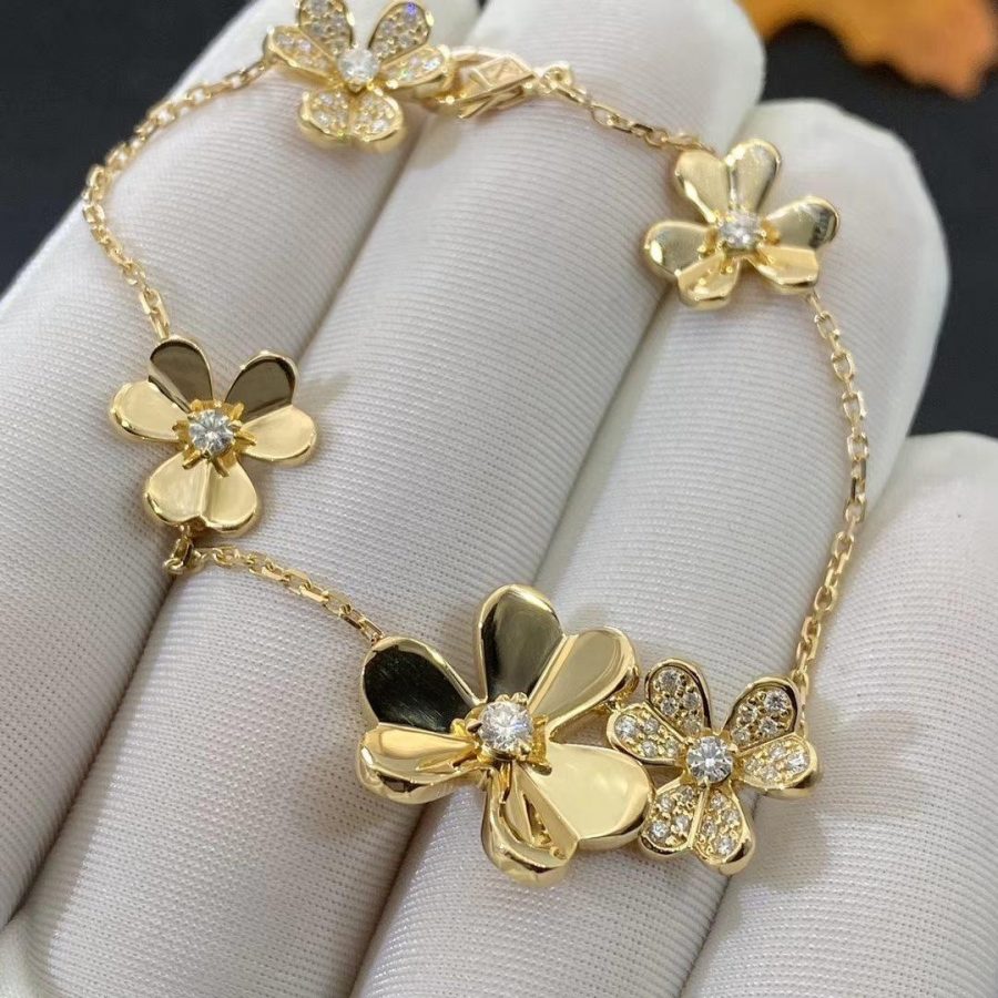 [Glow Muse]FRIVOLE GOLD 5 FLOWERS BRACELET