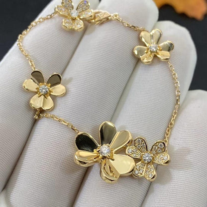 [Glow Muse]FRIVOLE GOLD 5 FLOWERS BRACELET