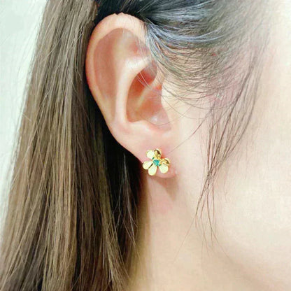 [Glow Muse]FRIVOLE  FLOWER MALACHITE EARRINGS