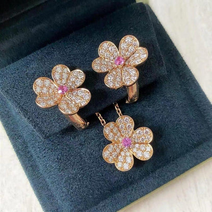 [Glow Muse]FRIVOLE ROSE GOLD FLOWER DIAMOND NECKLACE